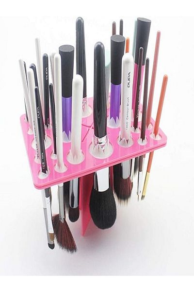 Generic Sagabo Air Drying Rack for Makeup Brushes and Cosmetics in Pink Acrylic