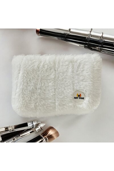 ART PINE Teddy Plush Makeup Bag Medium - Cosmetic - Clutch - Travel