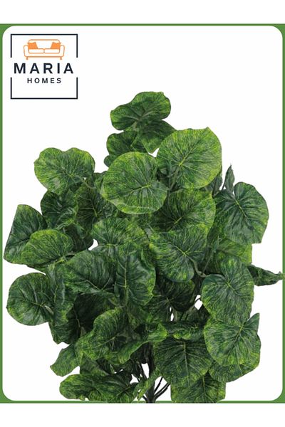 MARIA HOMES Artificial Green Shrub 50 cm – Small Decorative Plant with Gray Pot