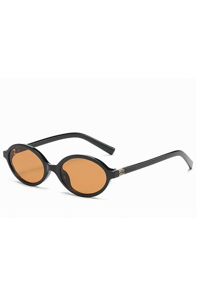 Toz Vintage Black Frame Brown Glass Delova Vintage & Retro Unisex Sunglasses