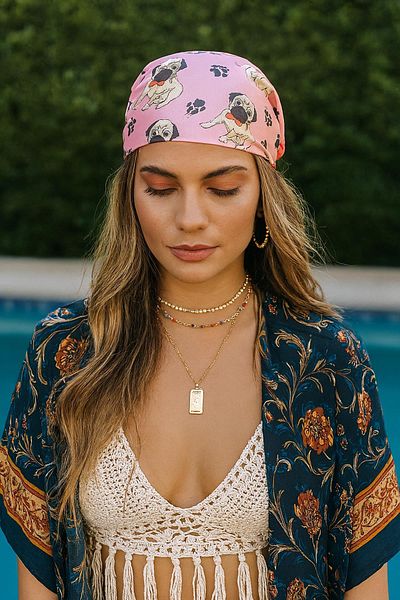 New Obsessions Μποέμικο σατέν μπαντάνα με υφή