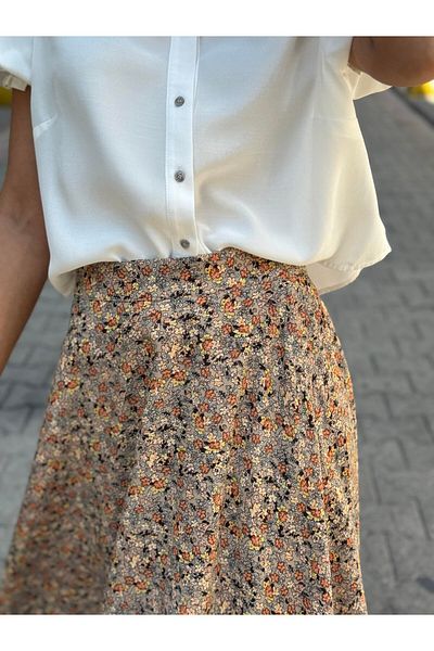 Retrobird Valerie Viscose Flared μακριά φούστα Γυναικεία Milk Coffee
