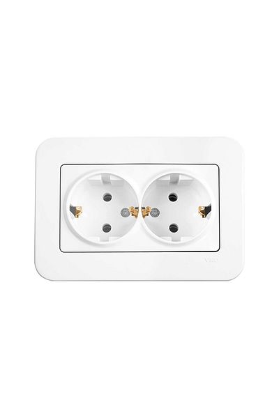 PANASONIC Double Schuko Socket Rollina White