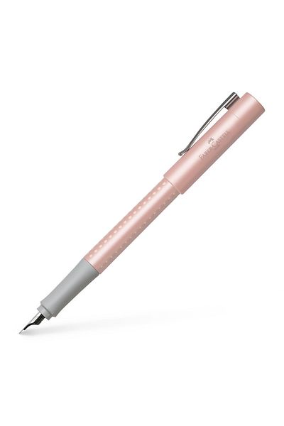 OEM Faber Castell Grip 2011 Fountain Pen, Pearl Rose, F Nib, Ergonomic Grip, Refillable, Lightweight