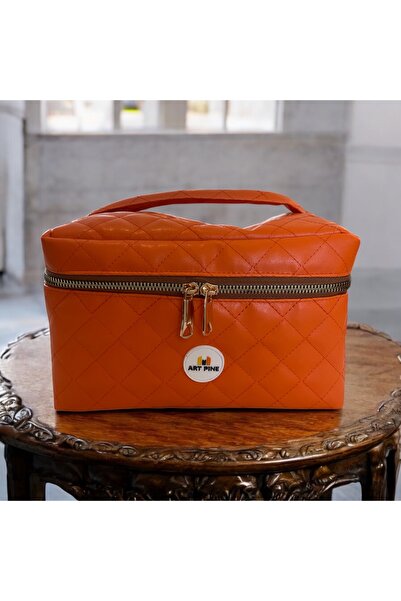 ART PINE حقيبة مكياج مبطنة للسفر - إكسسوارات تجميل جلدية عصرية