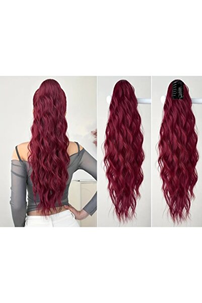 NeednStore Kadın Kızıl 60 Cm Dalgalı At Kuyrugu Peruk Saç - 1. Kalite Senteti...