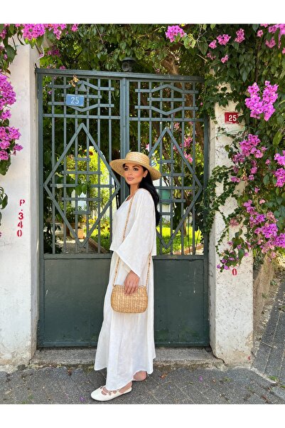 KÜÇÜĞÜM BUTİK Muslin White Embroidered Loose Blouse and Flared Skirt Set (Embroidered 2-Piece Set)