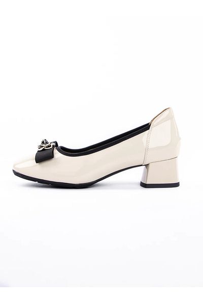 advancer Chunky Heel Shoes 21106 Cream |