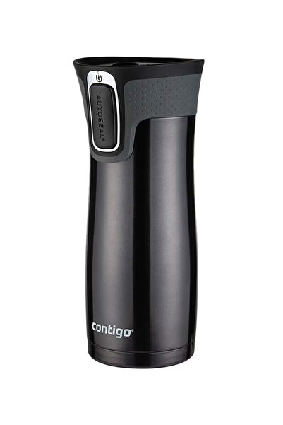 rexa كوب سفر أوتوماتيكي مع غطاء - أسود، 7.3×9×19.8 سم