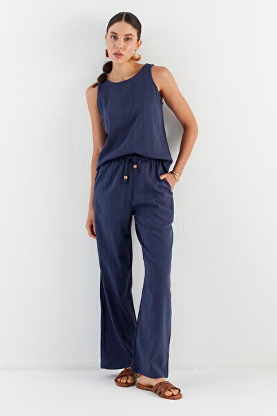 Shopping Shop Linen Suit Blue