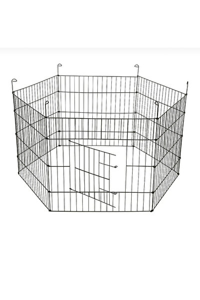 KEDİ KÖPEK EVİ KÖPEK KEDI TAVSAN Çiti Kafesi 63cm X 48cm - 6 Parça Panel Çit- Siyah Renk