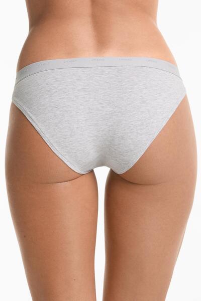 Oysho 3 cotton blend classic briefs with logo