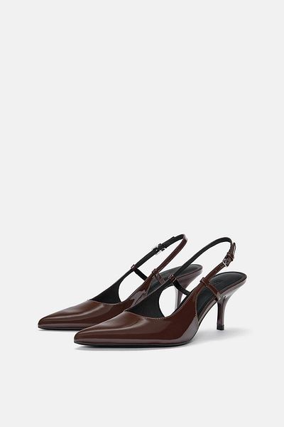 Pull & Bear Faux patent leather high-heel shoes