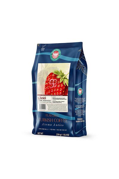 Mare Mosso Caffe ê Vendite Strawberry Flavored Turkish Coffee 250 Gr.