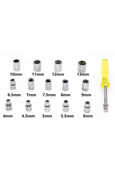 Beruflic 40 Pieces Socket Set Plastic Boxed Combination Socket Wrench Set