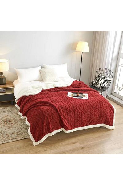 Pucioasa Red fur blanket 200 x 230 cm