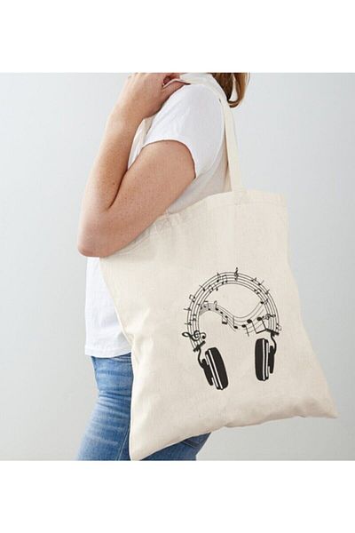 GİFTORA Minimal Headphones Printed Raw Cloth Shoulder