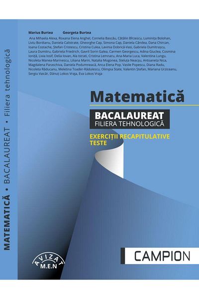 Editura Campion Matematica. Bacalaureat, filiera tehnologica. Exer