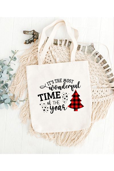 GİFTORA Cloth Bag It's the most wonderful time of the year Christmas Gift