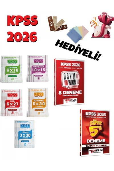 Yediiklim Yayınları Yediiklim 2026 KPSS Genel Yetenek Genel Kültür Tüm Dersle...
