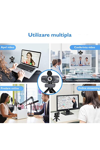 WowStep Webcam, S500 PRO Full HD, 360°, Omnidirectional Microphone, Tripod and Privacy Cover