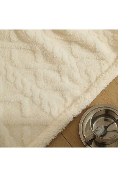ValleRossa Deluxe Cocolino blanket with fur, Cream