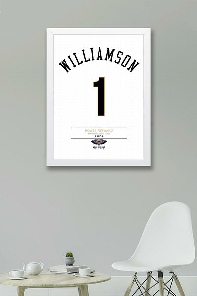 Saturn Zion Williamson Jersey Framed Painting - Nba New Orleans Pelicans Jersey