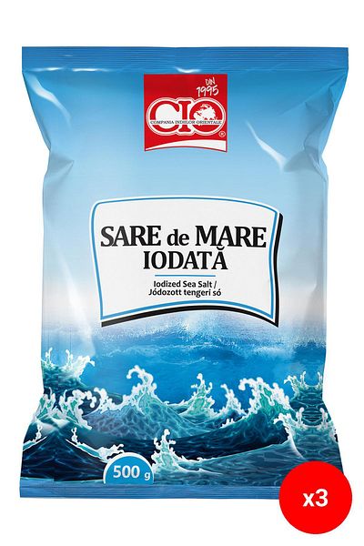 CİO Sare de mare iodată 500g x3set