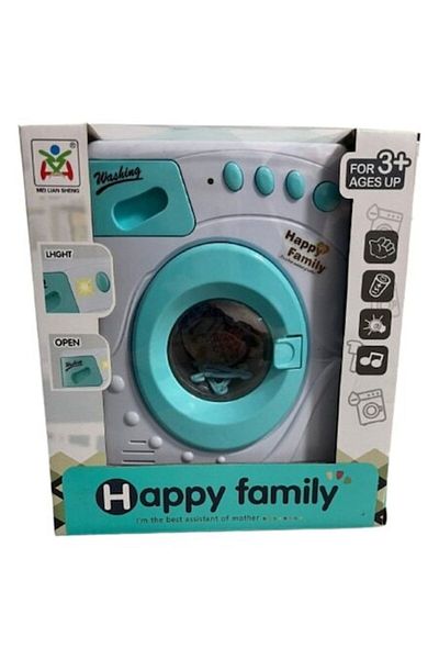 OEM Toy Washing Machine with Realistic Sounds and LED Button, White/Blue