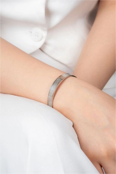 İslam Saati Ayat al-Kursi Inscribed VIP Gray Bracelet 8 mm