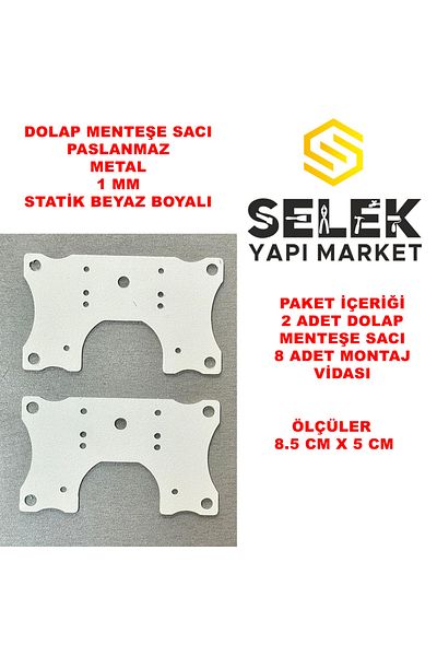 SELEK YAPI MARKET Copy - Hinge Repair Sheet Practical Stainless Cabinet Door Hinge Repair Repair Set 2 Pieces