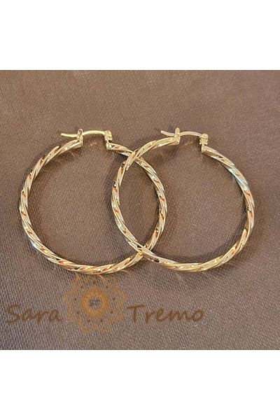 saratremo Braided Round Earrings, 4.2 cm Diameter – Brazilian Elegance and Refinement