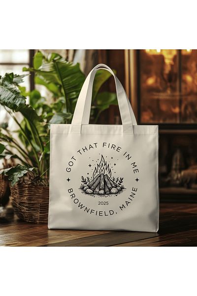 GİFTORA Brownfield, Maine Printed Canvas Custom Made Bag