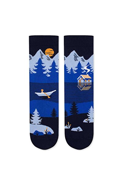 Pirin Hill Cotton socks Arty Socks Mountain Landscape Blue