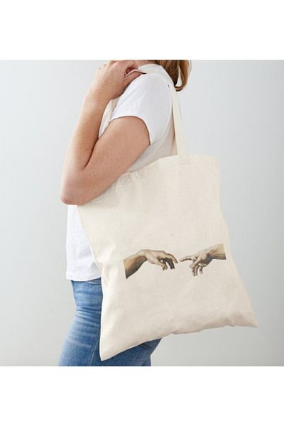 GİFTORA Adam's Hand, God's Hand Printed Cloth Shoulder