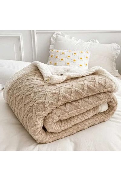 Pucioasa Cappuccino fur blanket 200 x 230 cm