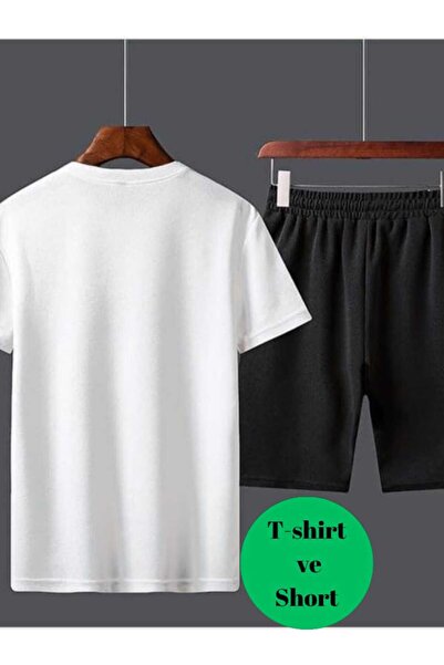 JustBS Set de pantaloni scurți confortabili, fără imprimeu, din 2 piese, pent...