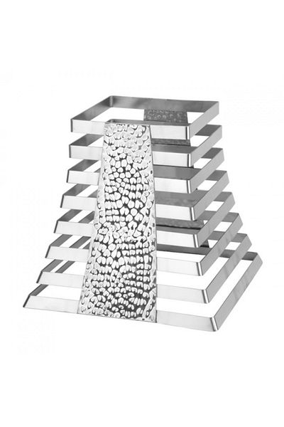 Culinaro North buffet presentation stand 25x25/15x15xh23cm, stainless steel, silver