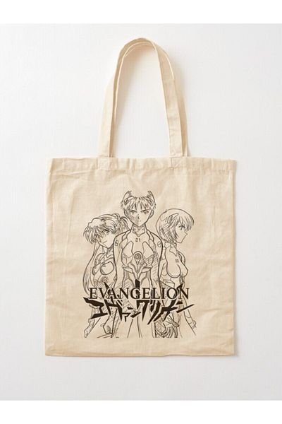 GİFTORA Evangelion Anime Printed Raw Cloth Bag