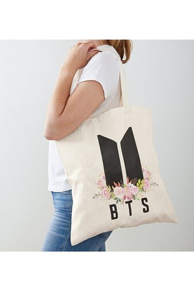 GİFTORA Bts Printed Raw Cloth Shoulder Bag - 1