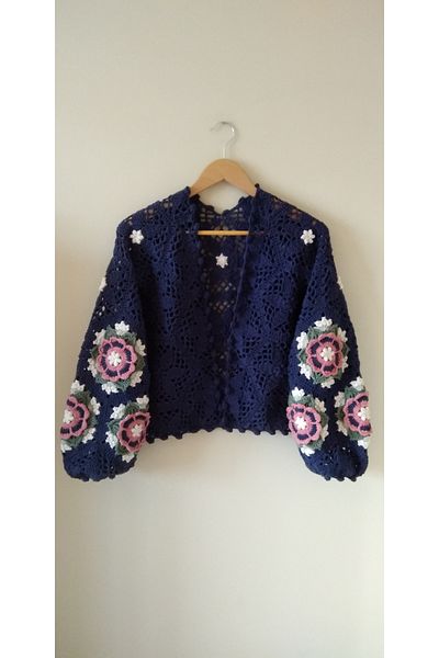Guashe Hand Knitted Motif Cardigan