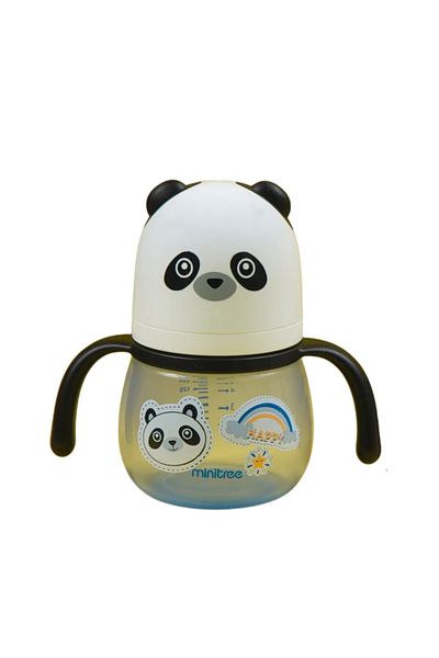 STEM 330ml Baby Feeding Bottle with Handle | Panda Design | BPA-Free | Leak-Proof