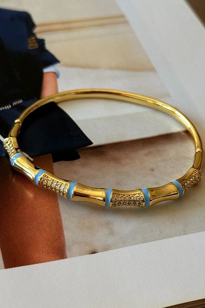 Trendy Butik مشبك عظمي بتفاصيل فيروزية