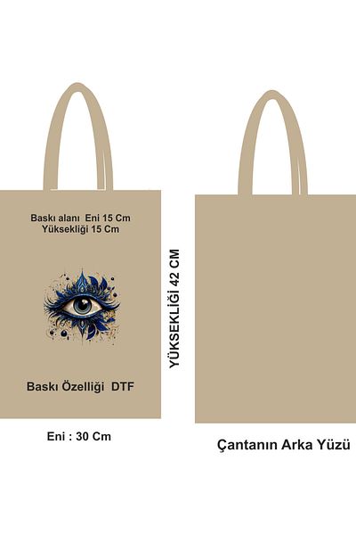 GİFTORA Printed Handle Shopping Bag Cloth Bag