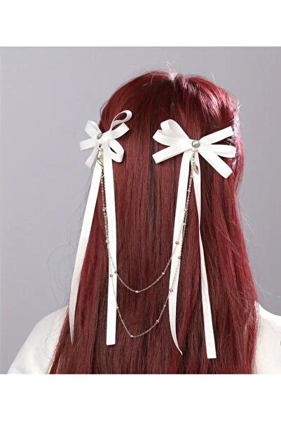 Shiklik MODA Model cu fundă din satin pentru femei, cu cataramă cu lanț de perle