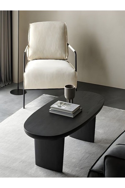 shardywood Sento Siyah Ahşap Orta Sehpa Kahve Sehpası