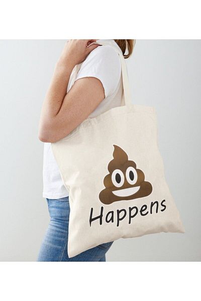 GİFTORA Happenes Emoji Printed Raw Cloth Shoulder