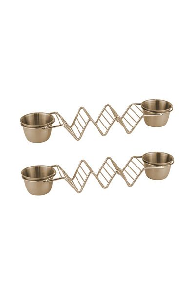 Culinaro Set of 2 taco holders with 2 stainless steel saucers 28x6.3xh6.6cm, copper look