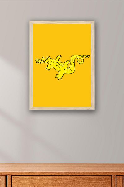Saturn Great Hun Empire Flag Framed Painting