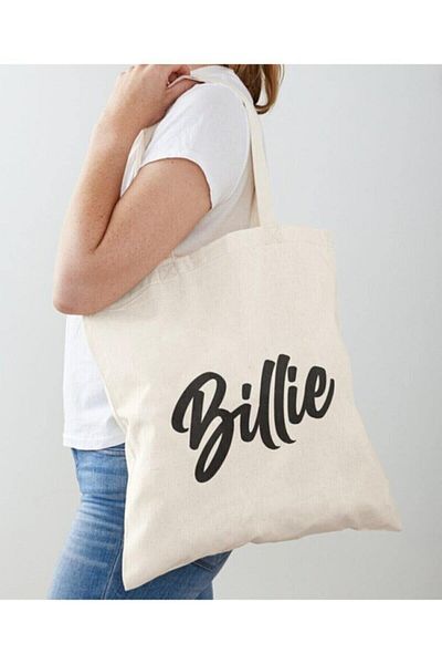 GİFTORA Bilie Eilish Printed Raw Cloth Shoulder Bag